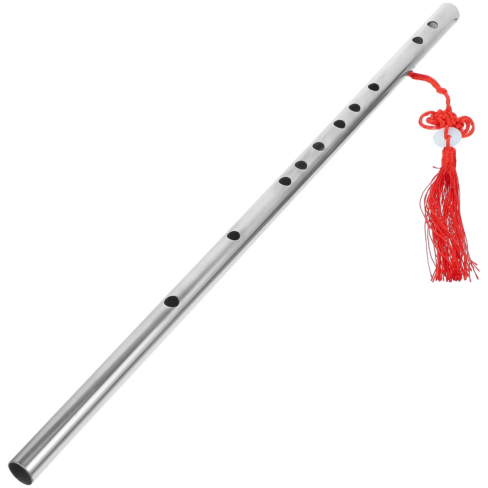 

High Quality Stainless Steel Long Flute Chinese Flute Introductory Lightweight Beginners Flute G F Key with Chinese knot