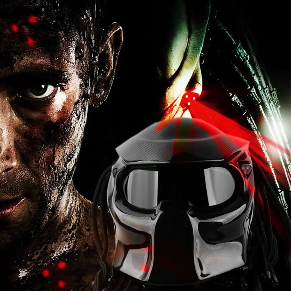 

Motorcycle accessories Male Special Helmet Horror Carbon Fiber Helmet Warrior Predator Personality Knight Cool Masks Wigs Gifts