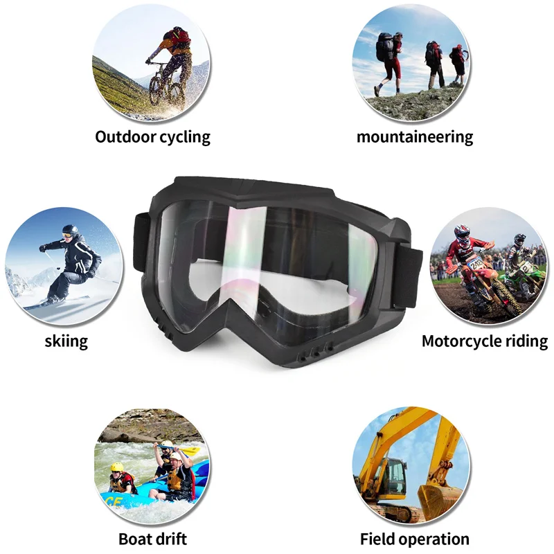 Ski Goggles Color Changing 3 mm Thick Lenses Anti-UV Motorcycle Glasses Cycling Eyewear for Outdoor Sports 2