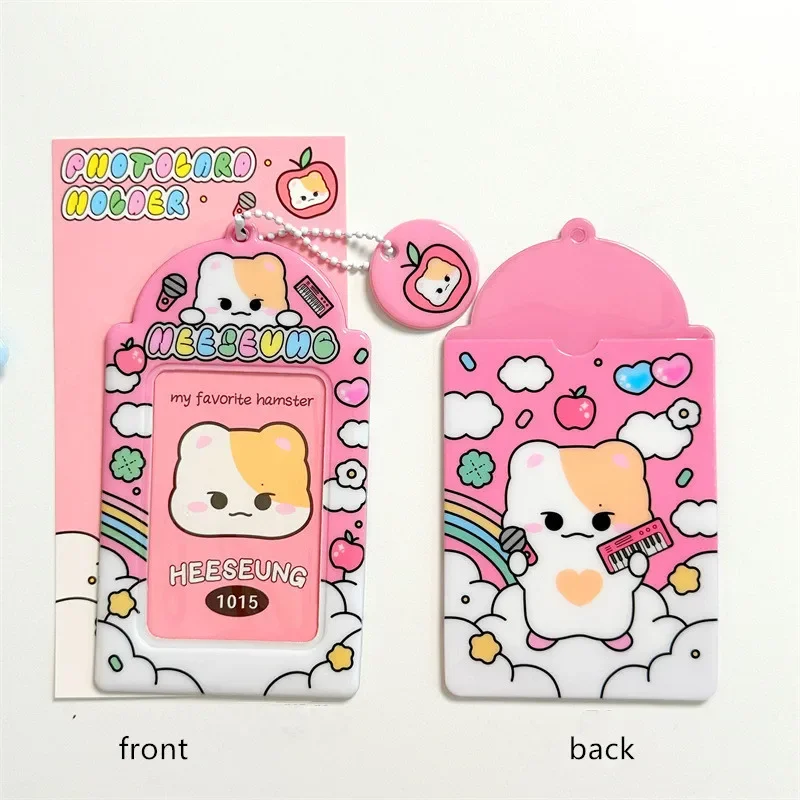 Kawaii ins  Cute 3 inch Kpop Photocard Holder Photo Card Holder Bag Pendant School Stationery 4