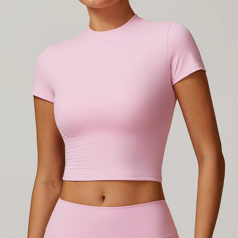 Women Yoga Top Sport T Shirts Fitness Clothes Sexy Workout Short Sleeve Push Up Yoga Shirt Gym Top Running Active Wear Sport
