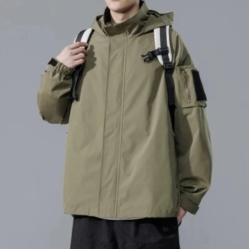 2024 Men's Jacket Waterproof  Jacket Coat Outdoor Hooded Male Spring Jacket Windbreak Autumn Male Coat Fashion Mens Clothing