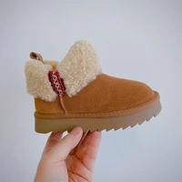 Kid's Classic Fur Snow Boots Children Genuine Suede Leather Shorts Boot Shoes Girl Mini Fashion Chestnut Keep Warm Cotton Boots 1