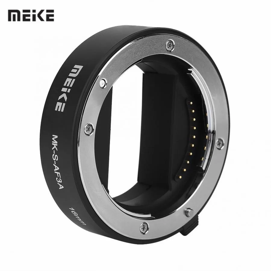 Meike MK-S-AF3A  E Ʈ FE Ʈ A7 A7M2 NEX-F3 NEX-6 NEX-7 A6300 A6500  ڵ  ũ Ȯ Ʃ 10mm 16mm 