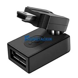 Right Angle Mini USB to USB Adapter - OTG Compatible in Black - 1pcs (360Degree)
