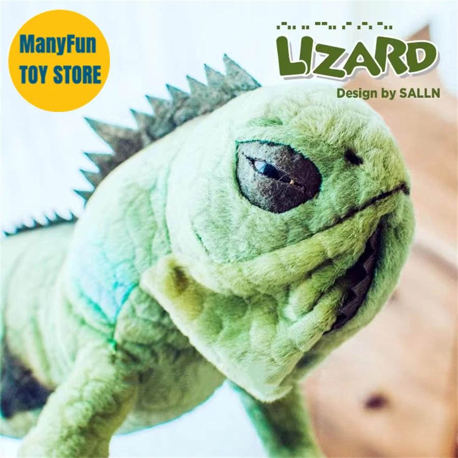 Green Lizard High Fidelity Anime Cute Plushie Iguana Plush Toys Lifelike Animals Simulation Stuffed Doll Kawai Toy Gifts For Kid 3
