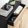 GAOMON Rattan Shoe Storage Cabinet with 3 Flip Door and 1 Drawer, Freestanding Shoe Organizer Rack for Entryway, Hidden Shoe 6