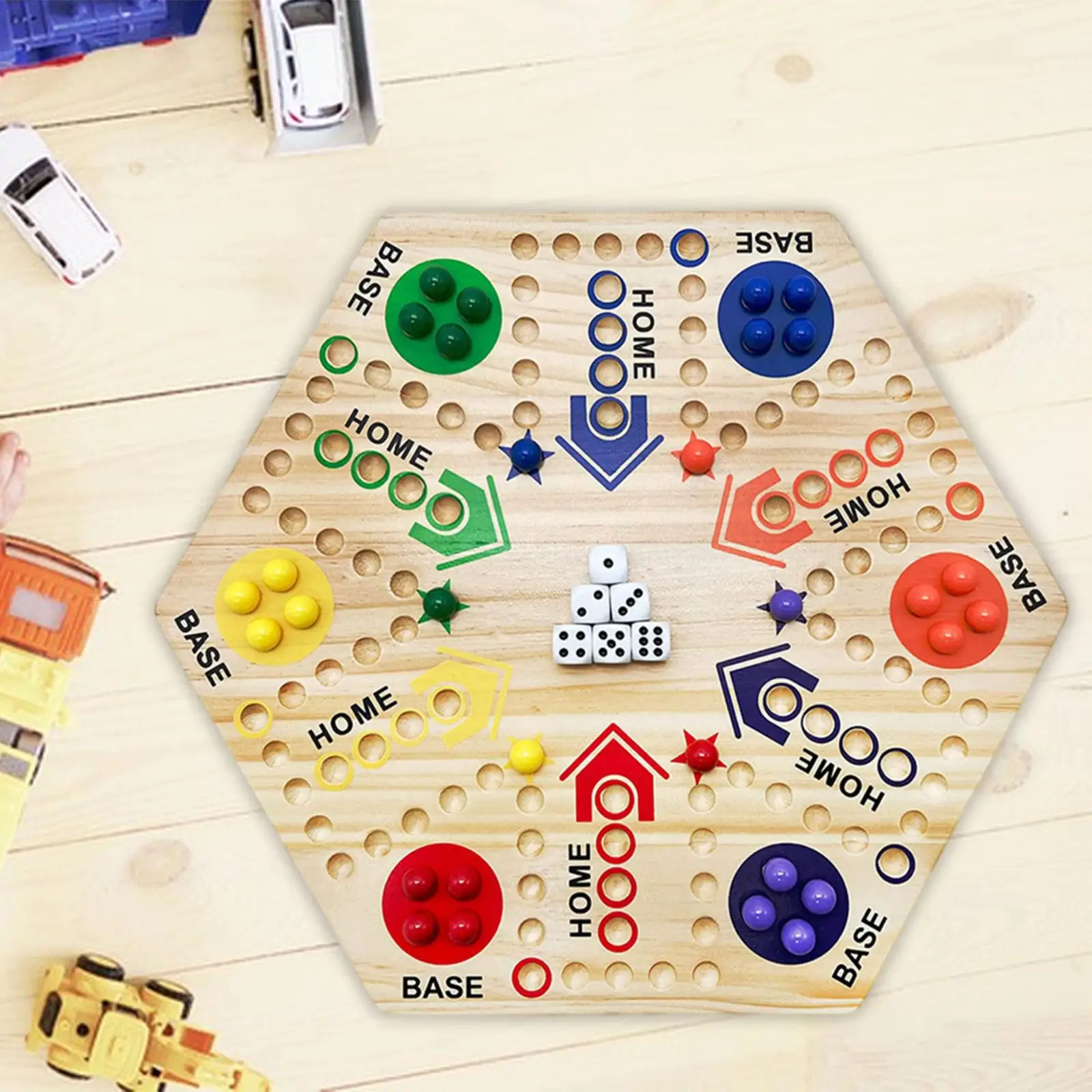 Marble Board Game Gifts 6 Dice 36 Marbles Painted Educational Toy Desktop Game Flying Chess for Family Game Kids Friends Party 4