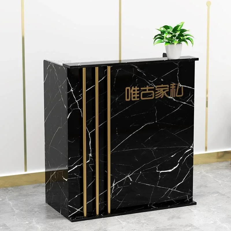 Nordic Front Desk Reception Desk for Beauty Salon Bar Table Cashier Counter Shop Small Clothing Store Cashier Office Furniture