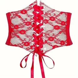Chic Women's Retro Lace - up Corset Belt for Casual & Special Occasions (Red)