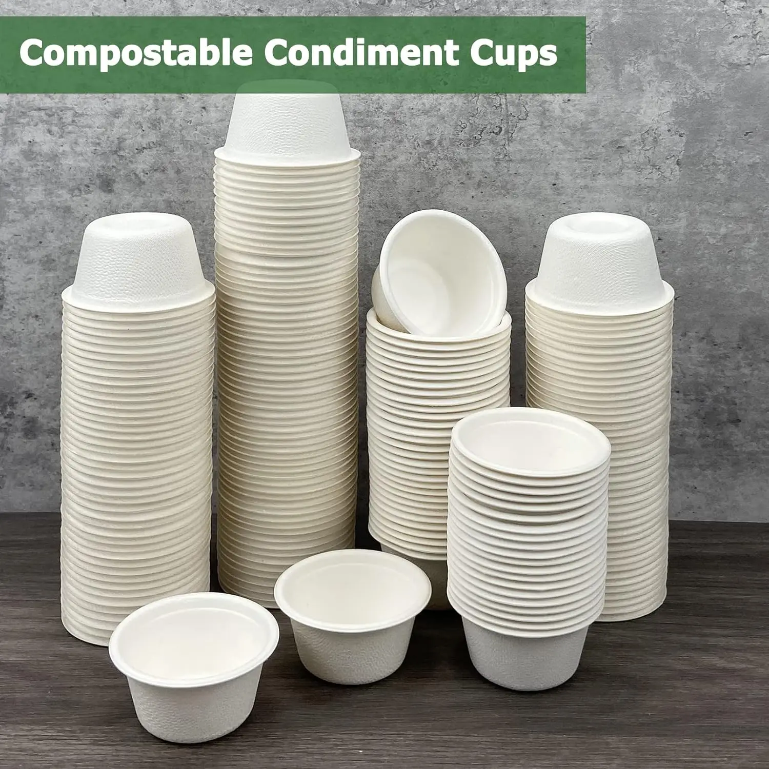 

2 oz Disposable Bagasse Fiber Souffle Cups Biodegradable Compostable Condiment Cups Sample Cups Tasting Cu ps