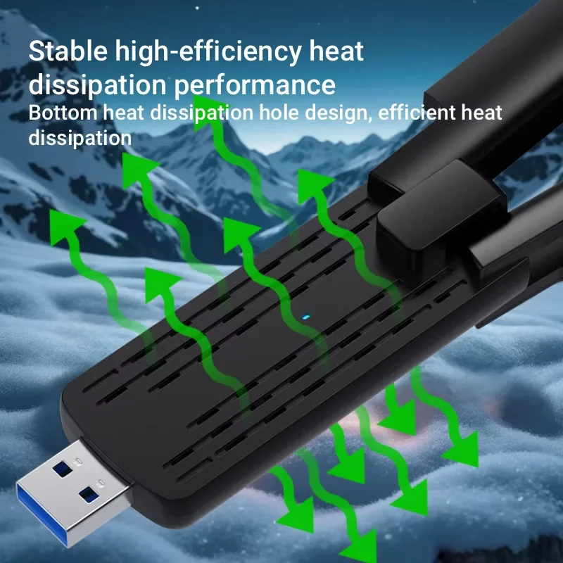 BT5.4 Wi-Fi 동글 900Mbps 2in1 WiFi6 네트워크 카드 무선 안테나 수신기 드라이버 무료 PC 노트북 Win10/11용