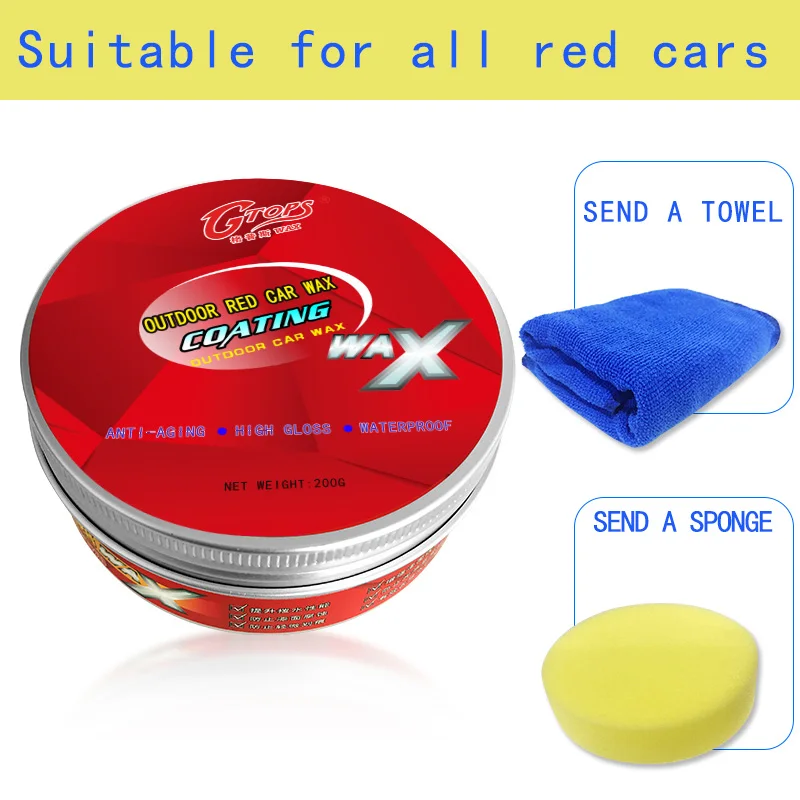 Car Wax Red Car Special Hand Waxing Polishing Crystal Plated Wash Maintenance Glazing