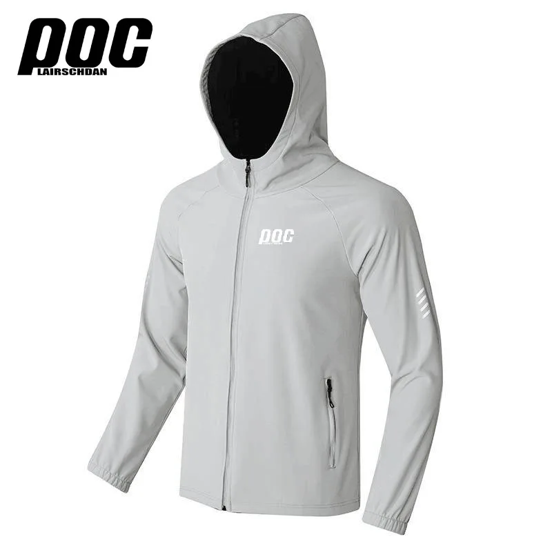 LairschDan POC Men's Cycling Windbreaker Reflective Jacket Windproof Bike Jacket Water Resistant MTB Road Bicycle Long Jersey