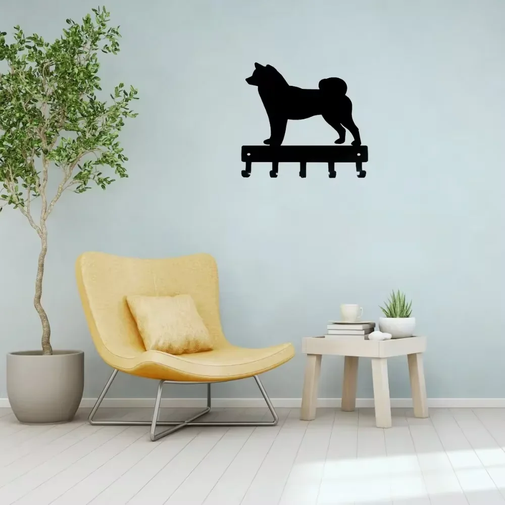 Shiba Inu Dog Key Hooks & Keychain Holder – 6 Inch Wide Wall Hook for Bathroom & Home Decoration – Charming Art Accessory 6