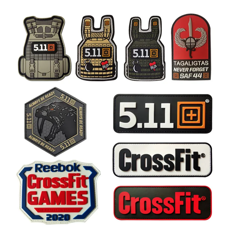 CrossFit 5.11 Military PVC Tactical Patches Embroidery Emblem Applique Iron  On DIY Stickers For Clothes Hat Backpack Accessories