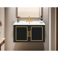 30" Bathroom Vanity with Ceramic Sink, Floating Vanity with Cabinet, Wall Mount Modern Bathroom Vanity Includes Countertop 1