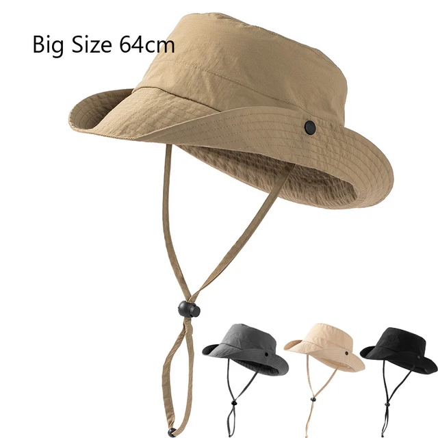 Plus Size Bucket Hat Men Women Summer Sun Protection Sun Hat Outdoor Big  Size XL Breathable Fisherman Hat 64cm Panama Bob