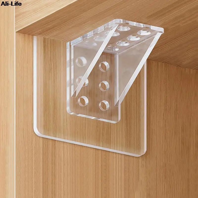 

2pcs Adhesive Shelf Support Pegs for Kitchen Bedroom Closet Cabinet Shelf Support Clips Wall Hanger Sticker Bracket Holder