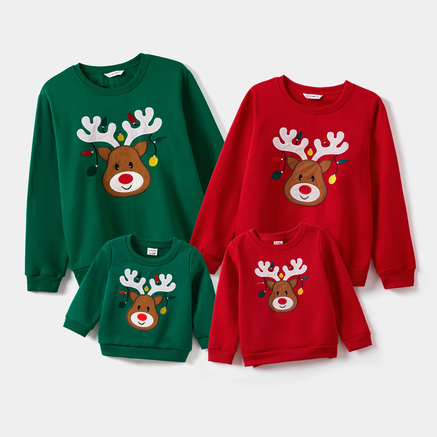 thumbnail image 4 of Sudadera de manga larga a juego para toda la familia con bordados de ciervos navideños de PatPat, 4 of 5