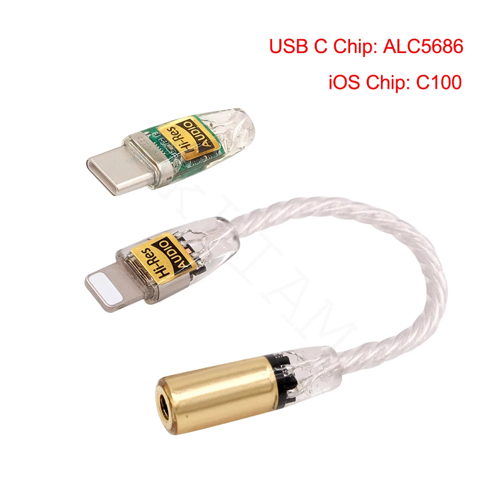 AkLIAM PD21 Type C/Lightning to 3.5mm/2.5mm/4.4mm Earphone DAC Adapter Hifi DAC Digital Decoder Audio Converter NEOTECH Cable
