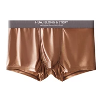 Choix boxeurs hombre glace soie homme sous-vêtements couleur unie satin sexy t®y hommes boxer grande taille respirant ropa hombre shorts 4XL 5