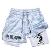 Anime Performance Shorts Toji Printed Men GYM Casual Sports Shorts Workout Running Mesh 2 In 1 Sport Short Pants 5