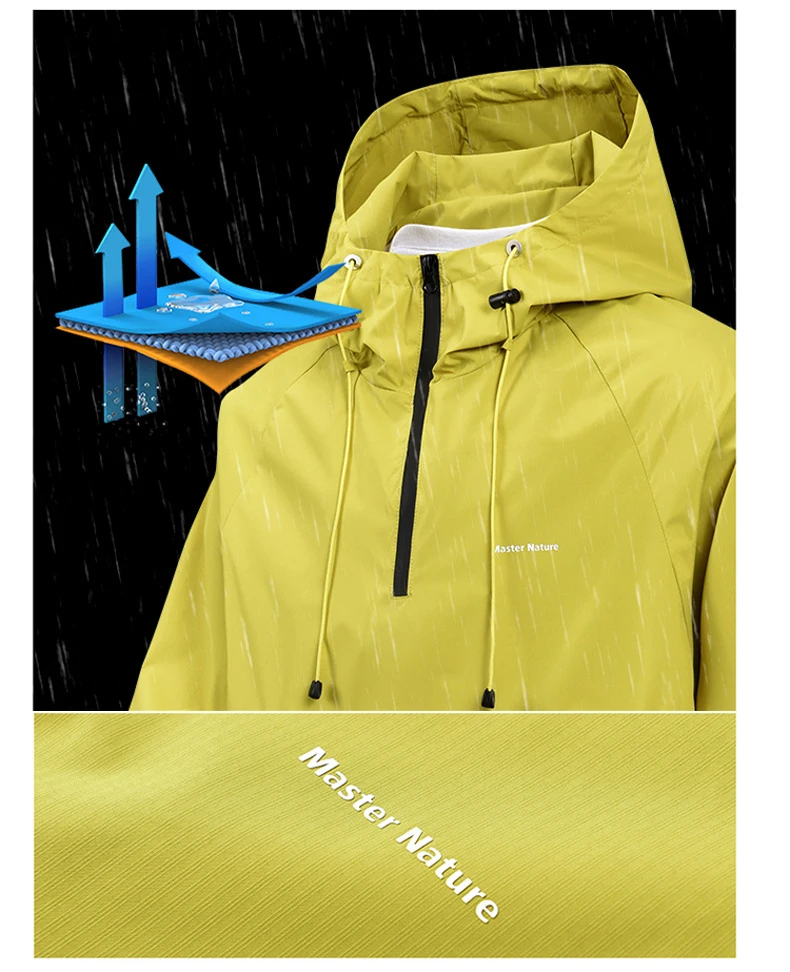 Men's Lightweight Windproof Waterproof Jacket Hooded Raincoat Thin Outdoor Hiking Running Fishing Travel Parka Windbreaker (S-4X