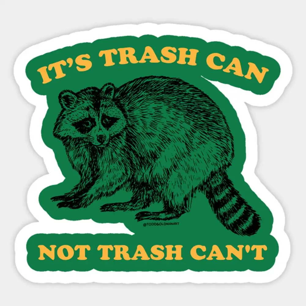 

Trash Can Not Can'T Sticker for Laptop Decor Bedroom Car Cute Cartoon Art Fashionable Public Suitcase