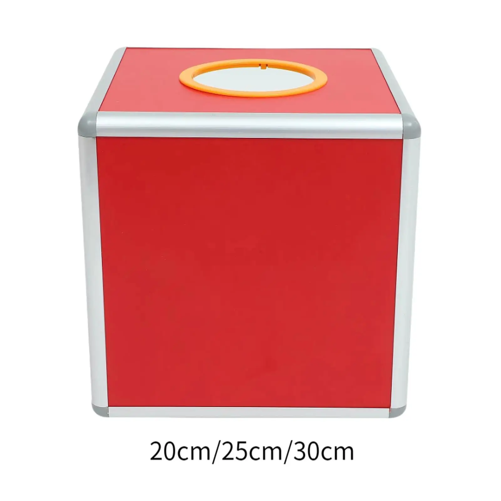 Ballot Box Lottery Lucky Box Aluminum Alloy Easy Assembly Red Square Fundraising Cubic Storage Container Raffle Ball Game Box