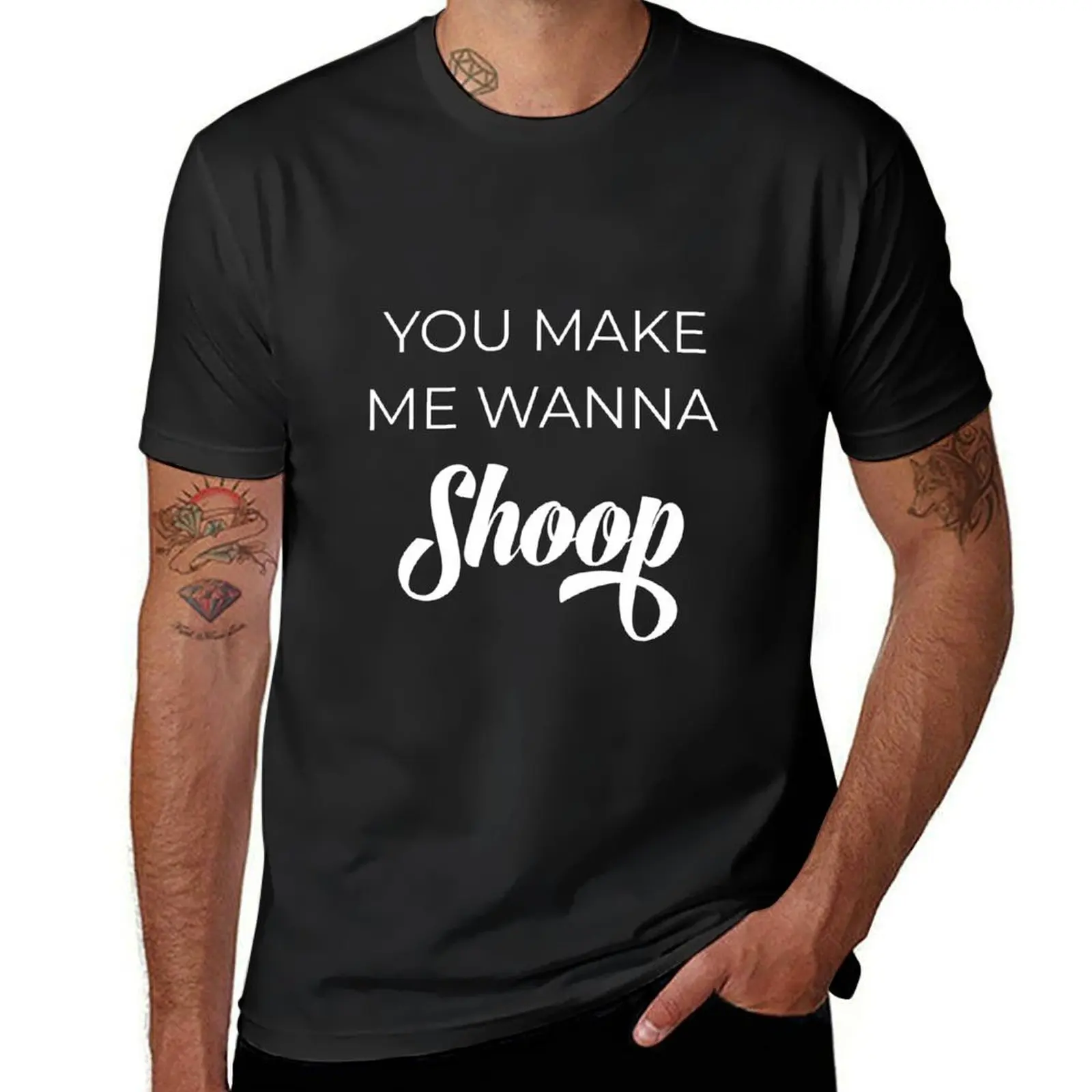 Мужская Дизайнерская футболка с надписью «You Make Me want Shoop»