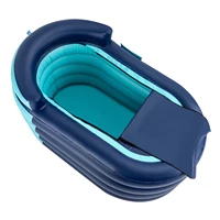 Inflatable Portable Bathtub Water Tub Folding PVC Adult Spa Bath Bucket 140*84cm 1