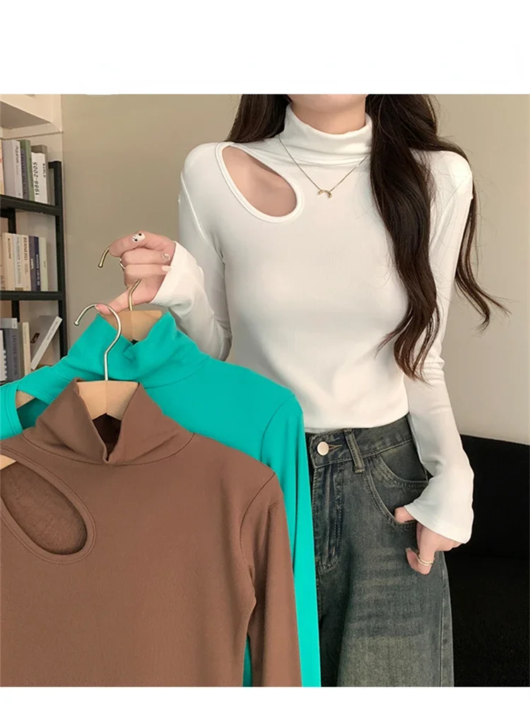 

Autumn Women T Shirt Girls T-Shirt Woman Clothes Tops Cotton Slim Tshirt Female Long Sleeve Crop Top Y2k Spring Tee Sexy White