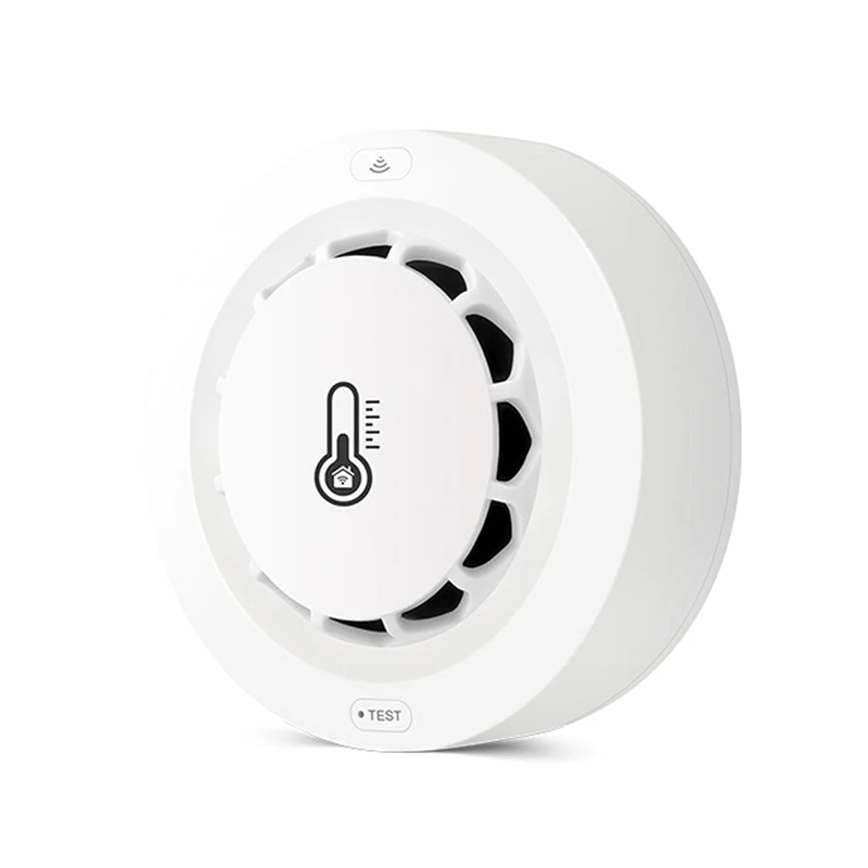 

Wifi Wireless Smart Smoke Alarm Temperature And Humidity Alarm App Control For Home Lounge