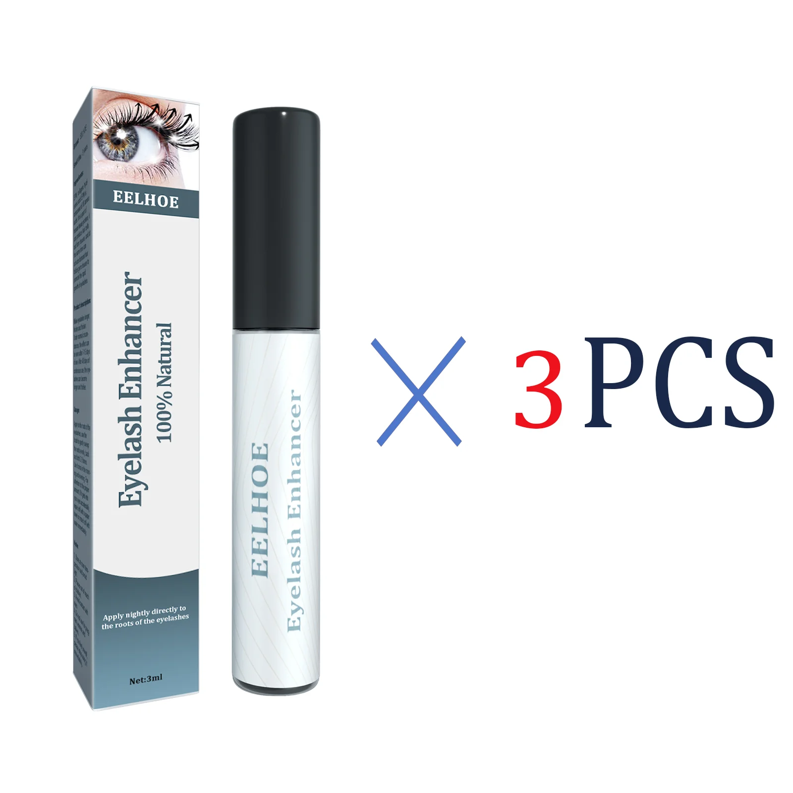 Eyelash Growth & Brow Enhancer Serum with Collagen & Hyaluronic Acid - Natural Formula for Longer, Thicker Lashes & Brows