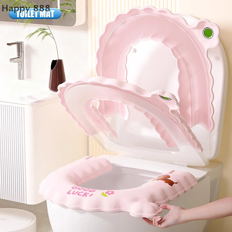 Description Picture 3 of itemUniversal Waterproof No-rinse Half-size Toilet Seat Cover â€“ Enhanced Thickness, Decorative Adhesive Design For All Seasons