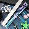 Foldable Comb Stainless Steel Practice Training Butterfly Knife Comb Beard Moustache Brushe Salon Hairdressing Styling black new 2