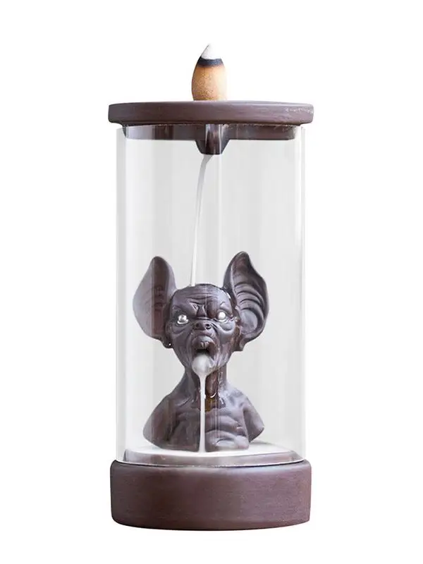 Backflow Incense Burner Resin Skeleton Waterfall Cone Holder Candle