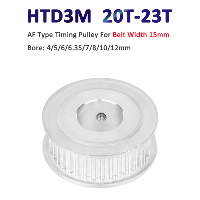 

1pc 20T-23T HTD3M Timing Pulley Bore Size 4/5/6/6.35/7/8/10/12mm 20 21 22 23 Teeth HTD-3M Synchronous Wheel For Belt Width 15mm