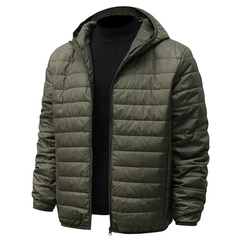 Inverno uomo piumino leggero parka moda uomo cotone caldo cappotti con cappuccio uomo giacca a vento sportiva giacca imbottita impermeabile abbigliamento 1
