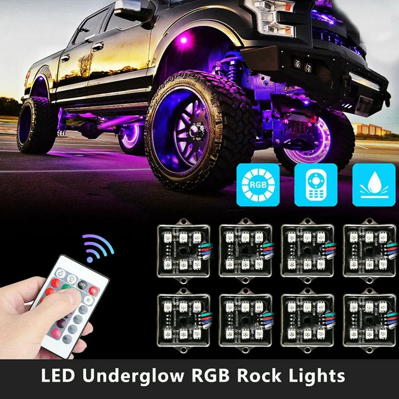 

Фонарь яркий разноцветный с RGB-подсветкой, 5050 SMD, с дистанционным управлением, для внедорожников