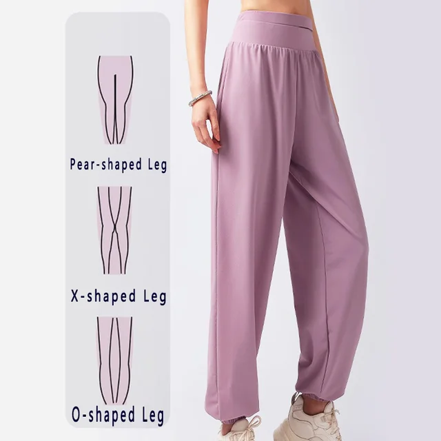 PofyBofy Hollow Double High Waist Quick Dry Stretchy Loose Tummy Control Women Sport Pants Yoga Gym Fitness Run Dance Trousers 2