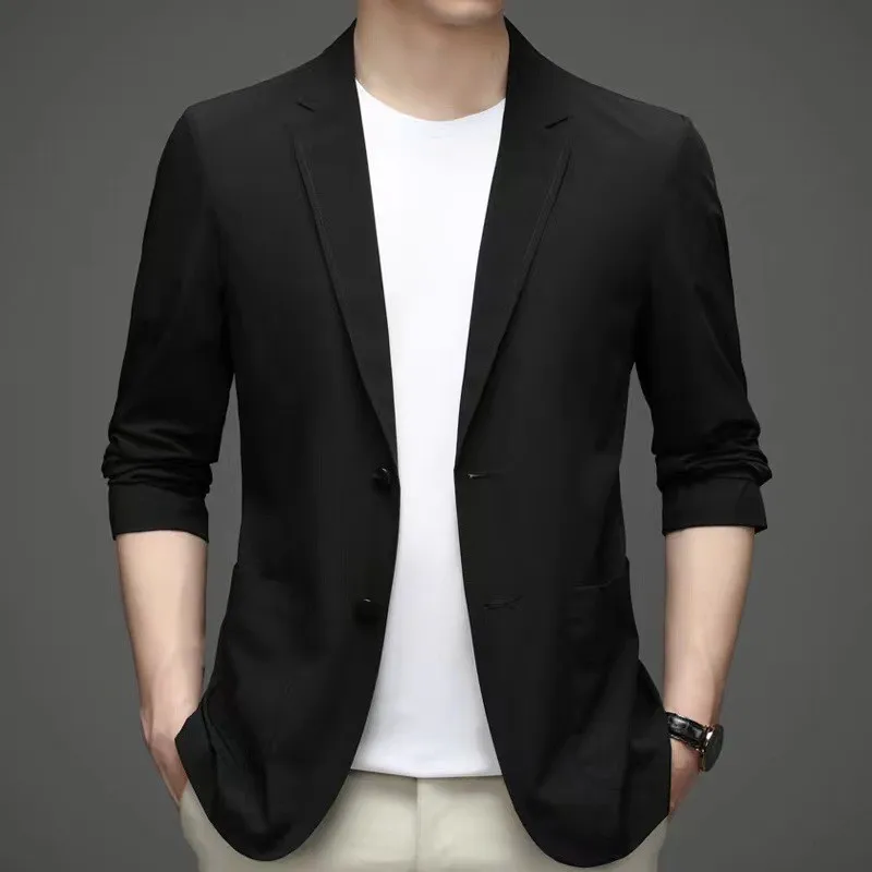 

L-High-end non-ironing business striped suit suits men and women with the same slimming formal wear company white collar tempera