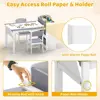Children's Wooden Art Table and Chair Set with Storage and Paper Roll for Play, Learning, and Reading