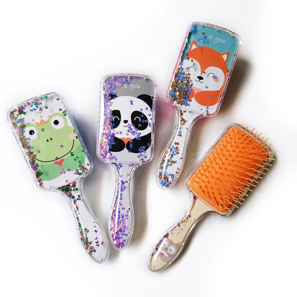 Kids Cartoon Glitter Hair Combs Panda Unicorn Anti-knot Air Cushion Combs Women Hair Tools