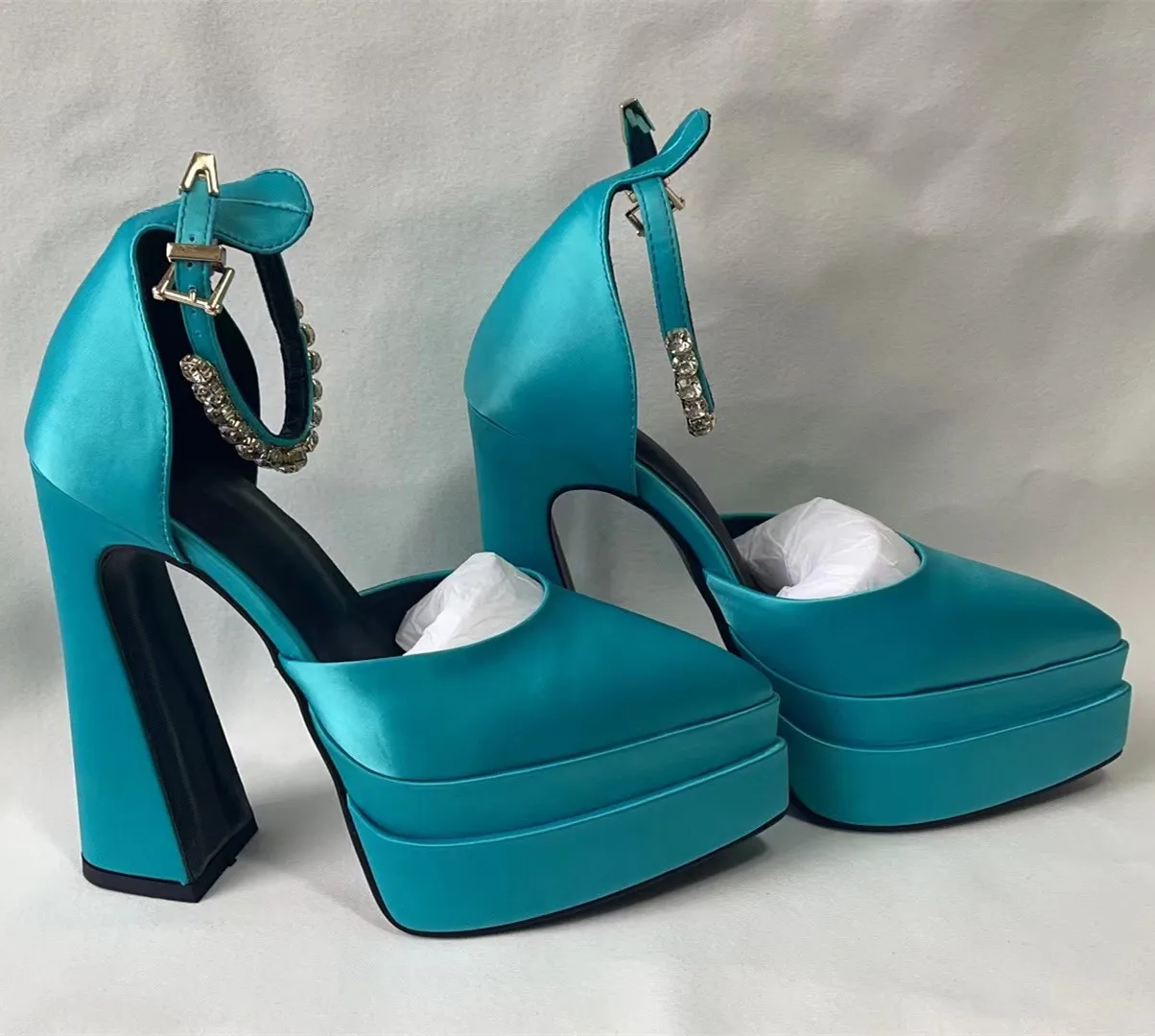 2022 Brand Women Sandals High Quality Sexy Thick High Heels Platform Dress Party Wedding Ladies Shoes fashion shoes 