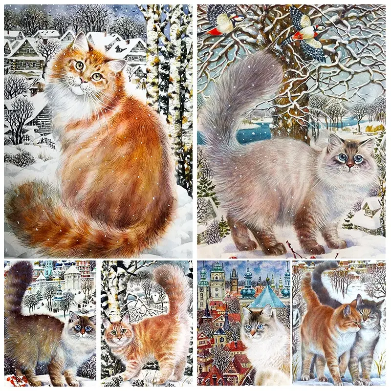 HUACAN Diamond Painting Animal Full Drill Embroidery Cat Picture Of  Rhinestones Mosaic Butterfly Needlework Home Decor - AliExpress