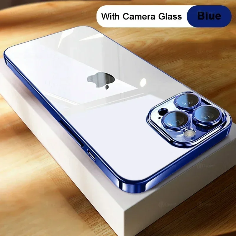 thumbnail image 1 of Funda de teléfono transparente con revestimiento de alta calidad para iPhone 16, 15, 14 Plus, 11, 12, 13 Pro Max, protección completa de lente, cubierta trasera de TPU suave a prueba de golpes, 1 of 5