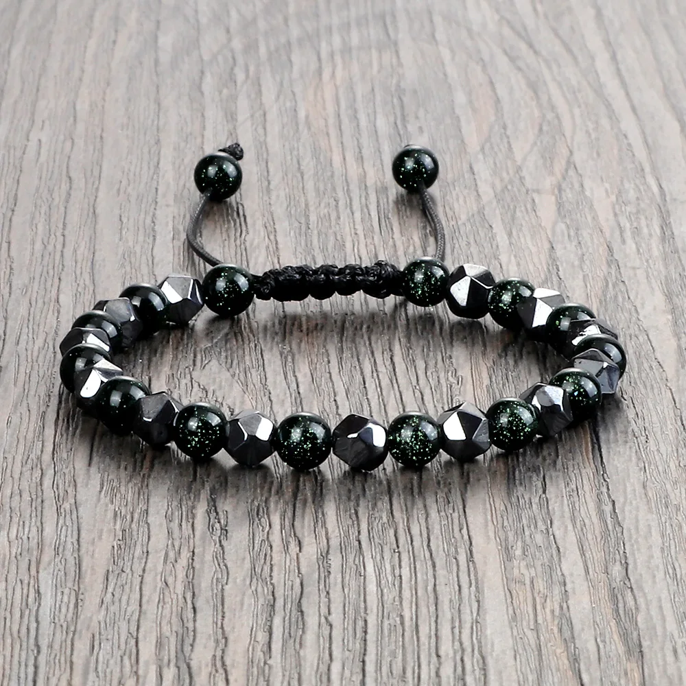 Men Women Hematite Beads Bracelet Charm 4 6 8MM Natural Lava Tiger Eye Bead Couple Bracelet Fashion Friendship Jewelry