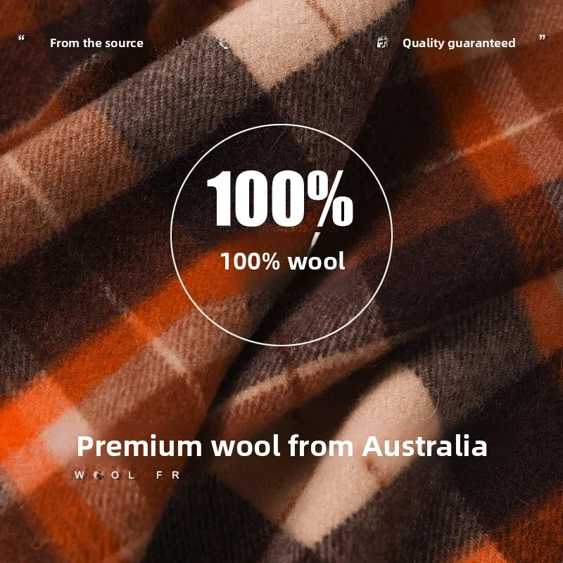 Thick Long Woolen Scarf for Women Winter Fashion Warm Geometric Pattern Versatile Gift for Couples Unisex Wrap Scarf - Image 3